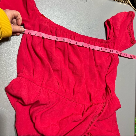 Lovers + Friends Red Off-The-Shoulder Maxi Dress Size XL Slit Elegant Glamorous - Picture 9 of 14